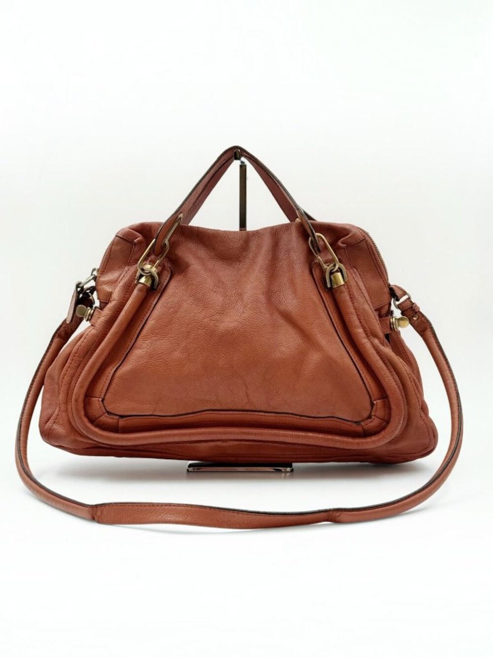 Chloe Paraty Large Brown Leather Satchel Shoulder Bag